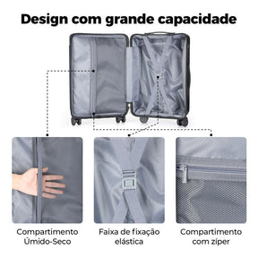 Mala de Cabine Romantic Crown 10kg – Rígida com Rodinhas 360°