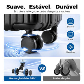 Mala de Cabine Romantic Crown 10kg – Rígida com Rodinhas 360°