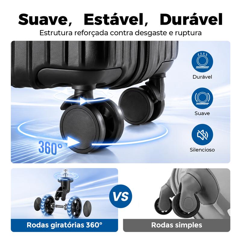 Mala de Cabine Romantic Crown 10kg – Rígida com Rodinhas 360°