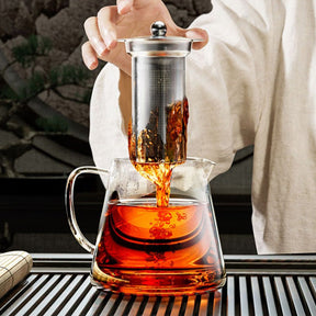 Bule de Vidro Resistente ao Calor com Infusor em Aço Inox – Chaleira para Chá