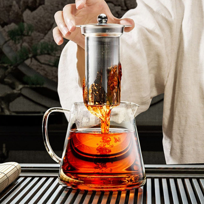 Bule de Vidro Resistente ao Calor com Infusor em Aço Inox – Chaleira para Chá