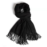 Cachecol Feminino com Franjas em Pashmina Liso