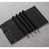 Cachecol Pashmina Masculino 250g Liso com Franjas