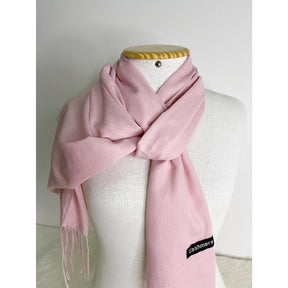 Cachecol Pashmina Unissex Liso 130g com Franjas