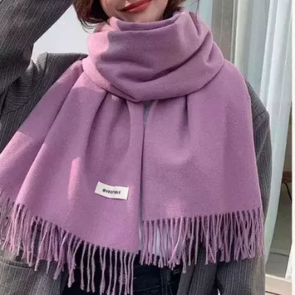 Cachecol Pashmina Unissex com Franjas em Poliéster 230g