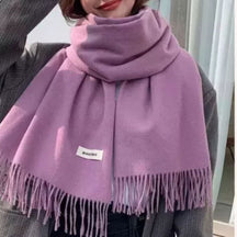 Cachecol Pashmina Unissex com Franjas em Poliéster 230g