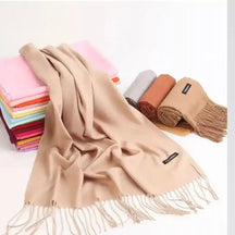 Cachecol Pashmina Unissex com Franjas em Poliéster 230g