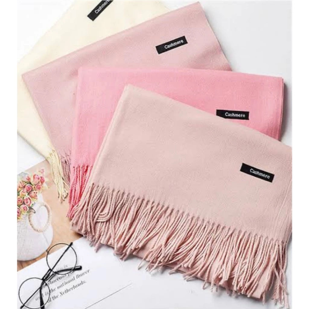 Cachecol Pashmina Unissex com Franjas em Poliéster 230g