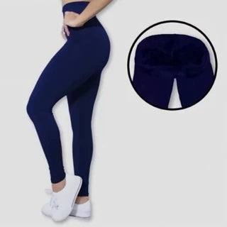 Calça Legging Flanelada de Inverno Plus Size