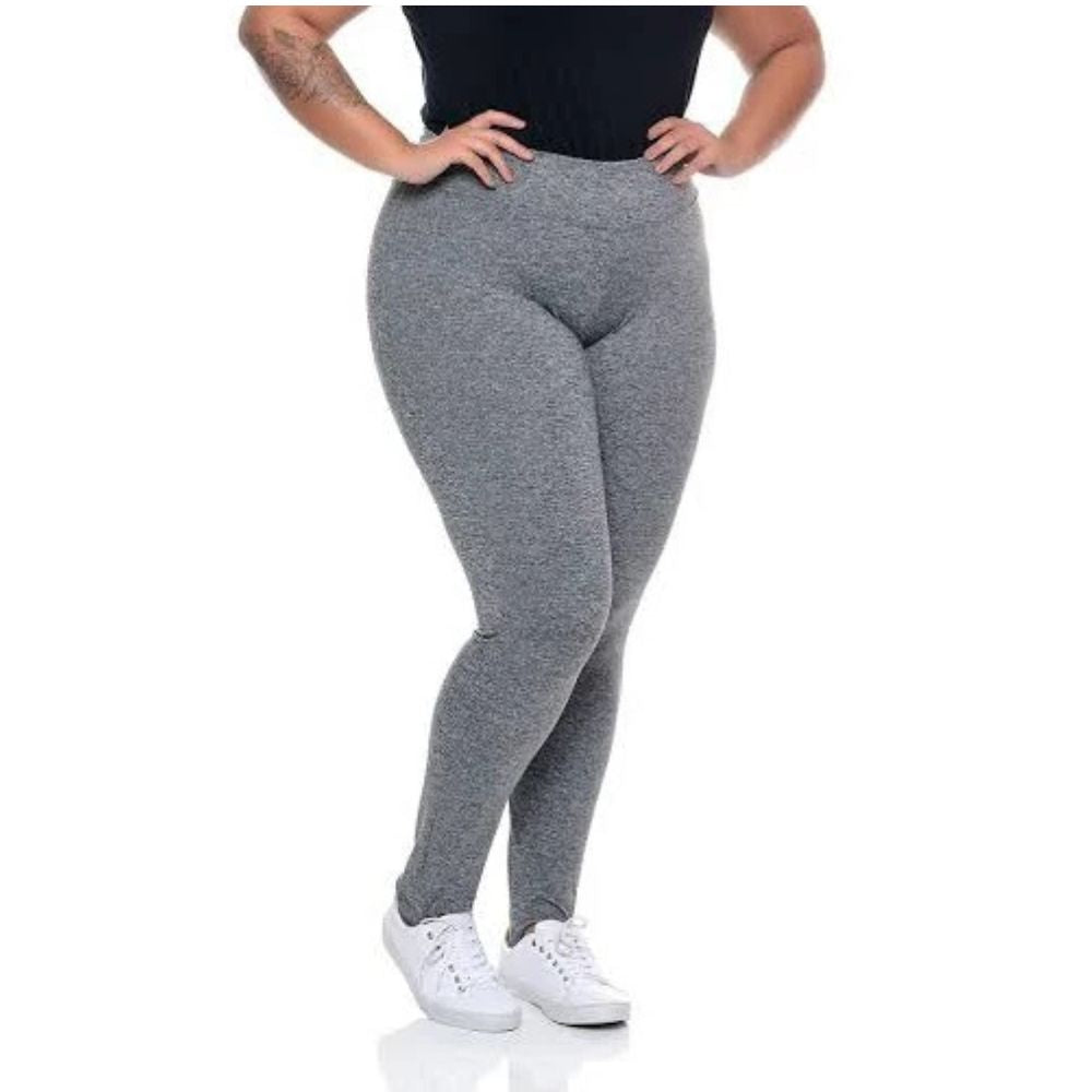 Calça Legging Flanelada de Inverno Plus Size