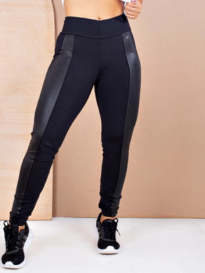 Calça Legging de Inverno Flanelada com Acabamento Cirrê
