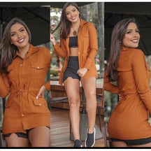 Casaco Parka Feminino em Bengaline para o Inverno