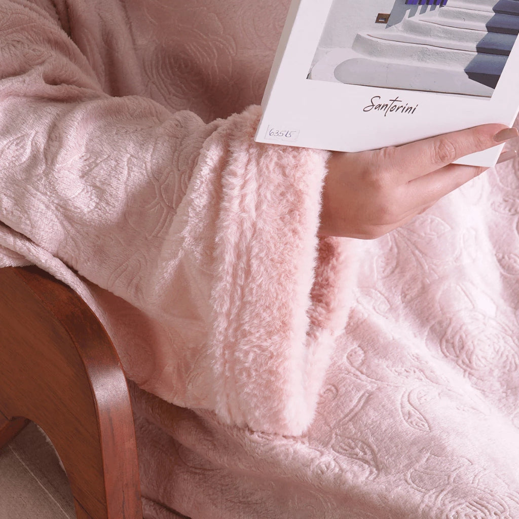 Cobertor Casaco Unissex com Mangas e Capuz para Inverno