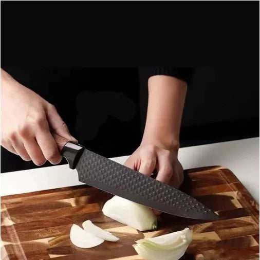 Conjunto de Facas Inox 6 Peças Antiaderente com Cabo Reforçado, Descascador e Tesoura de Cozinha