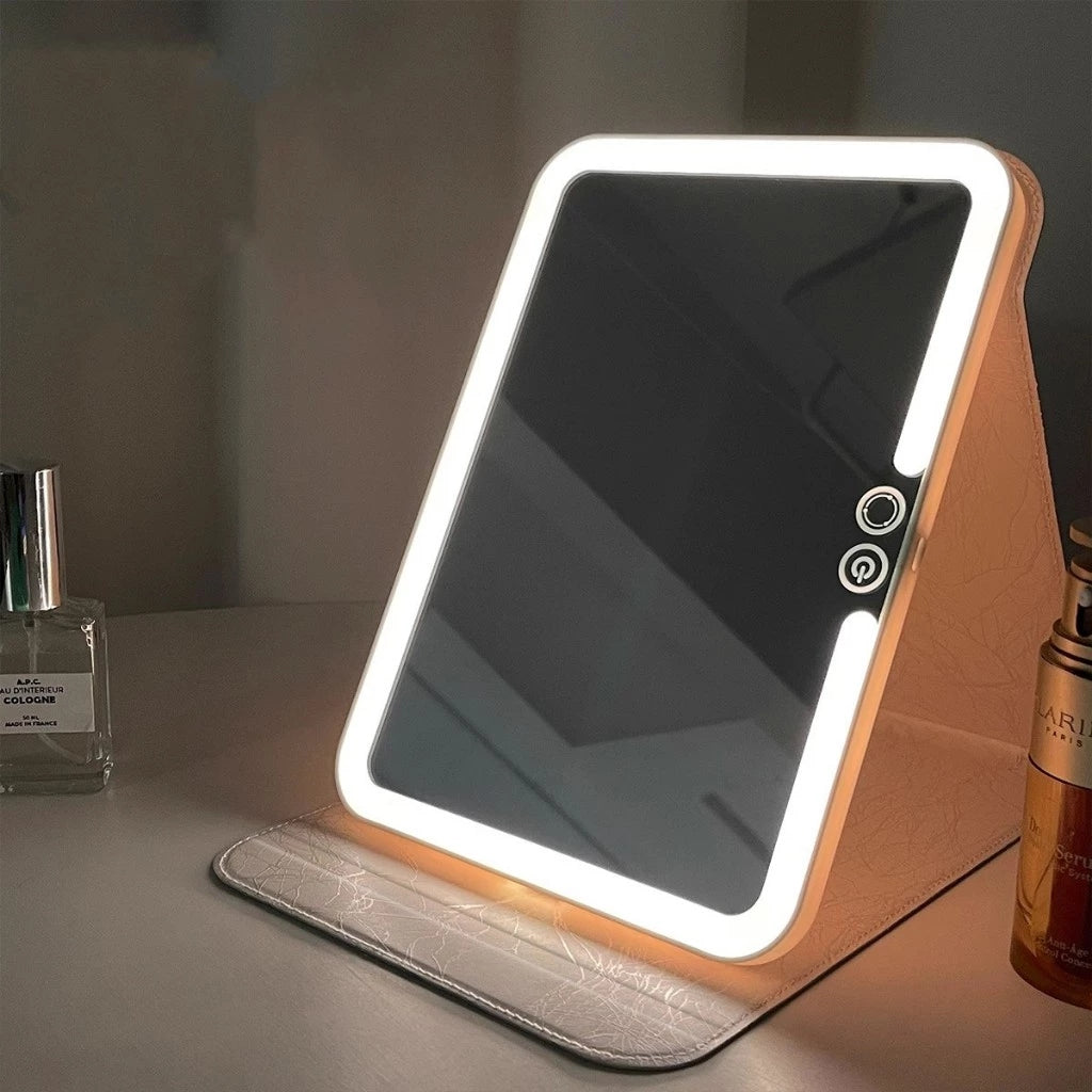 Espelho de Maquiagem com Iluminação LED Recarregável Portátil