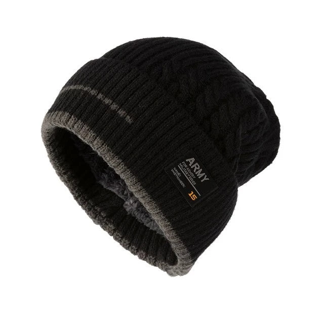 Gorro de Tricô Forrado Unissex para Inverno