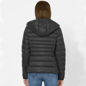 Jaqueta Feminina Puffer Impermeável com Capuz Removível