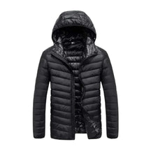 Jaqueta Masculina Puffer Impermeável Capuz Removível