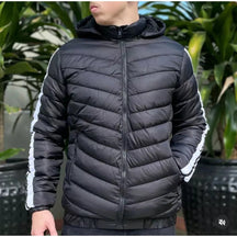 Jaqueta Masculina Puffer Peluciada com Capuz Removível