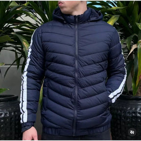 Jaqueta Masculina Puffer Peluciada com Capuz Removível