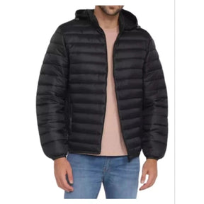Jaqueta Puffer Masculina Forrada com Capuz Impermeável