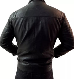Jaqueta de Couro Masculina Forrada para Inverno