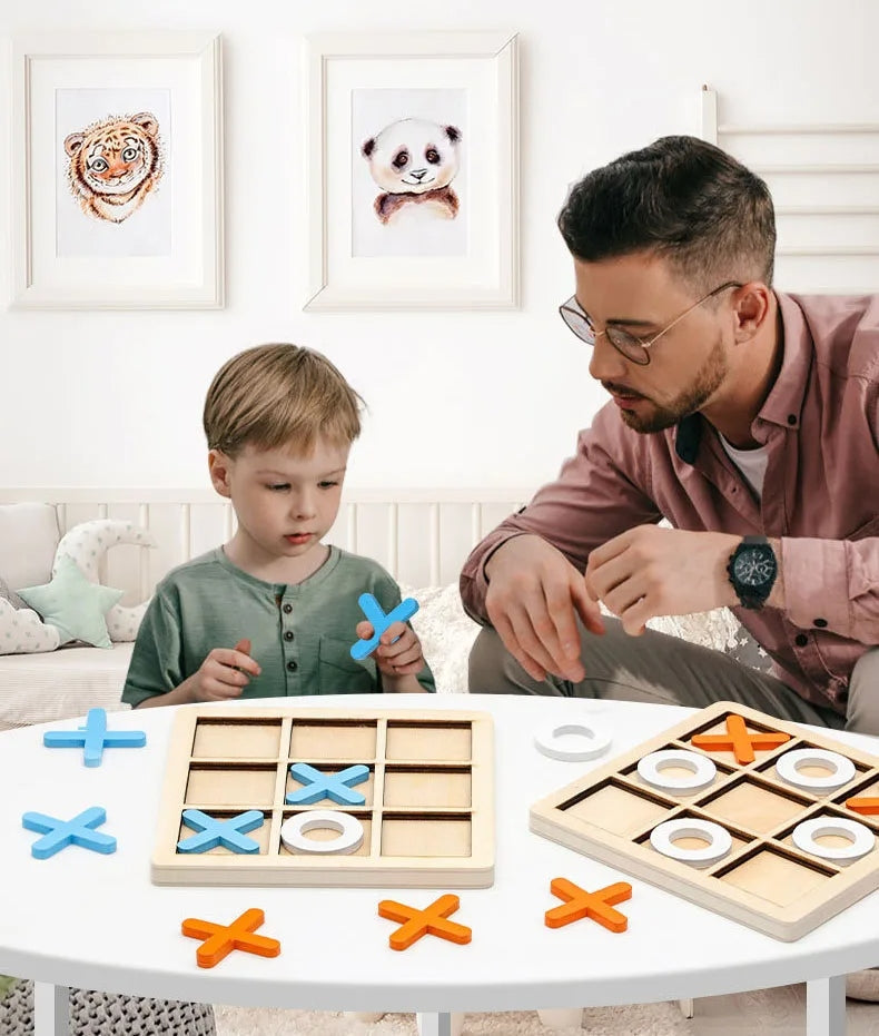 Jogo da Velha Montessori em Madeira – Brinquedo Educativo de Raciocínio para Crianças – Compre 2 Leve 3