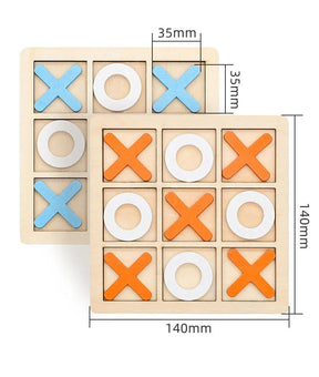 Jogo da Velha Montessori em Madeira – Brinquedo Educativo de Raciocínio para Crianças – Compre 2 Leve 3