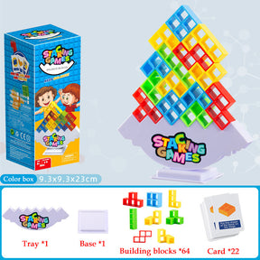 Jogo de Equilíbrio Educativo com Blocos de Empilhamento – Brinquedo Divertido para Crianças e Família
