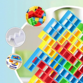 Jogo de Equilíbrio Educativo com Blocos de Empilhamento – Brinquedo Divertido para Crianças e Família