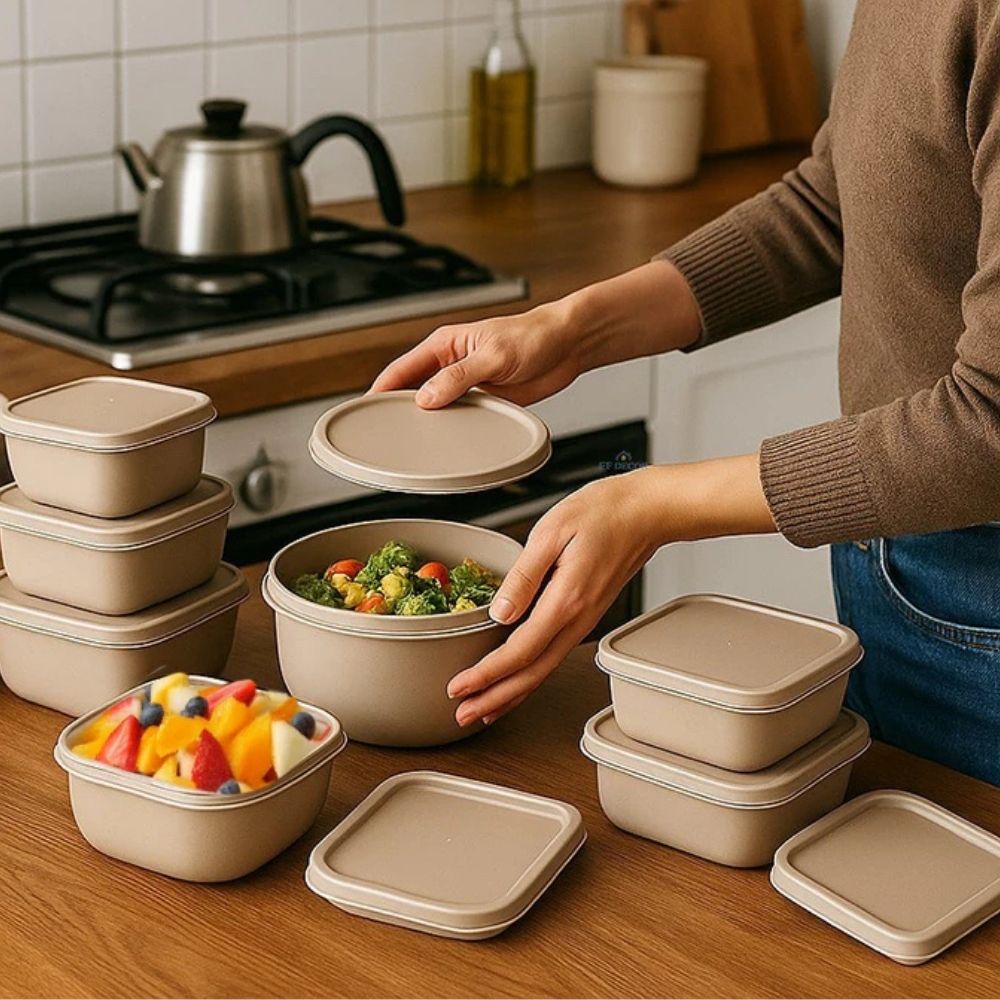 Kit 15 Potes Herméticos de Plástico com Tampa – Empilháveis e Resistentes para Armazenar Alimentos