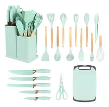 Kit 19 Peças Utensílios de Cozinha Completo com Tábua