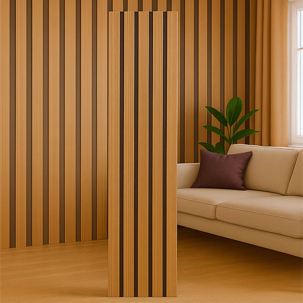 Kit 20 Painéis de Revestimento Ripado Decorativo em MDF – 45x11cm para Parede