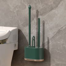 Kit 4 em 1 Escova Sanitária com Suporte de Parede – Escovas de Limpeza para Banheiro