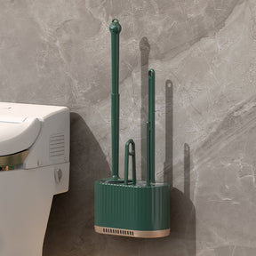 Kit 4 em 1 Escova Sanitária com Suporte de Parede – Escovas de Limpeza para Banheiro