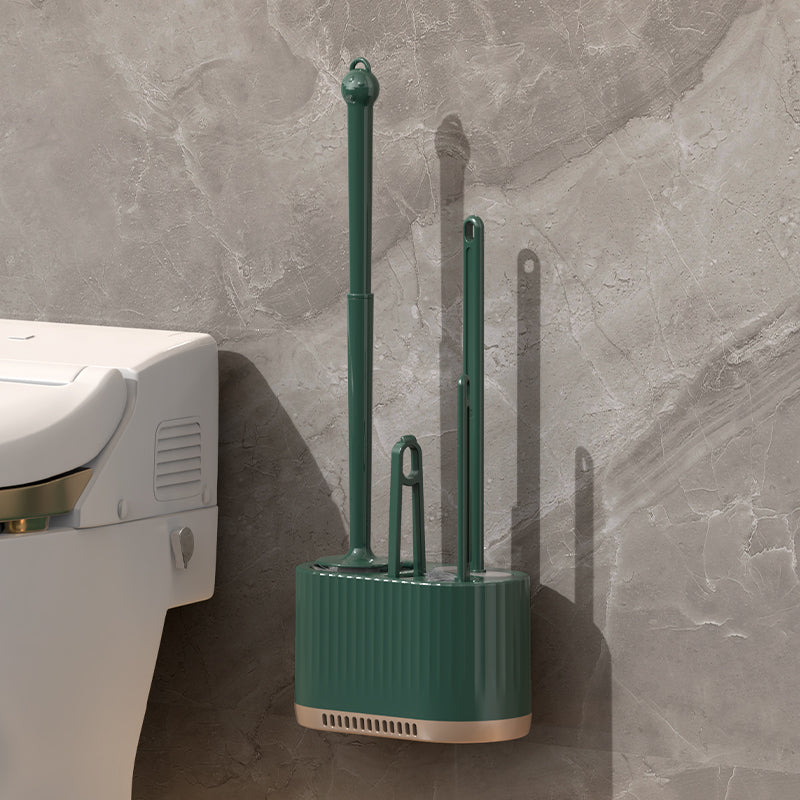 Kit 4 em 1 Escova Sanitária com Suporte de Parede – Escovas de Limpeza para Banheiro