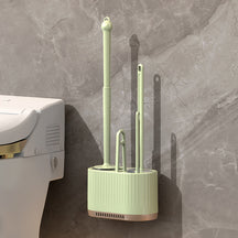 Kit 4 em 1 Escova Sanitária com Suporte de Parede – Escovas de Limpeza para Banheiro