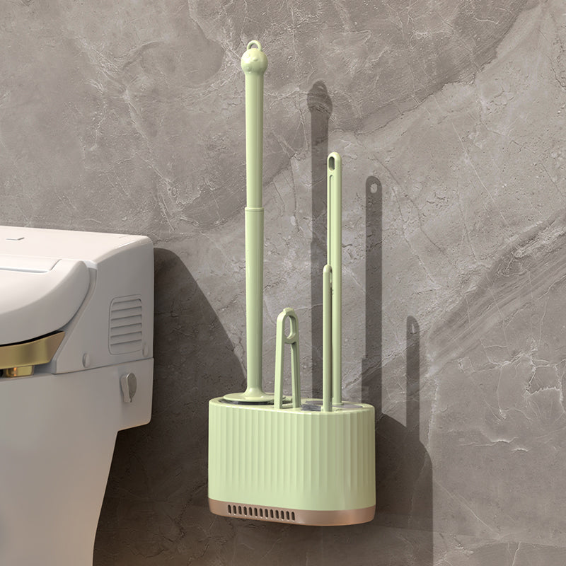 Kit 4 em 1 Escova Sanitária com Suporte de Parede – Escovas de Limpeza para Banheiro