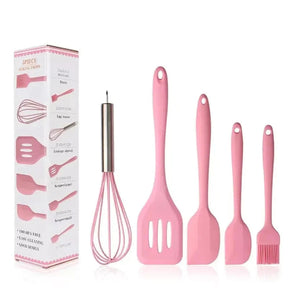 Kit 5 Utensílios de Cozinha em Silicone Resistente ao Calor
