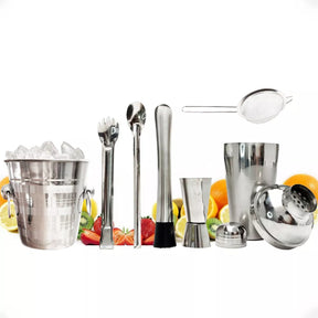 Kit Caipirinha Profissional 7 Peças com Coqueteleira Inox