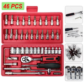 Kit Ferramentas Completo de 46 Peças de Aço com Maleta