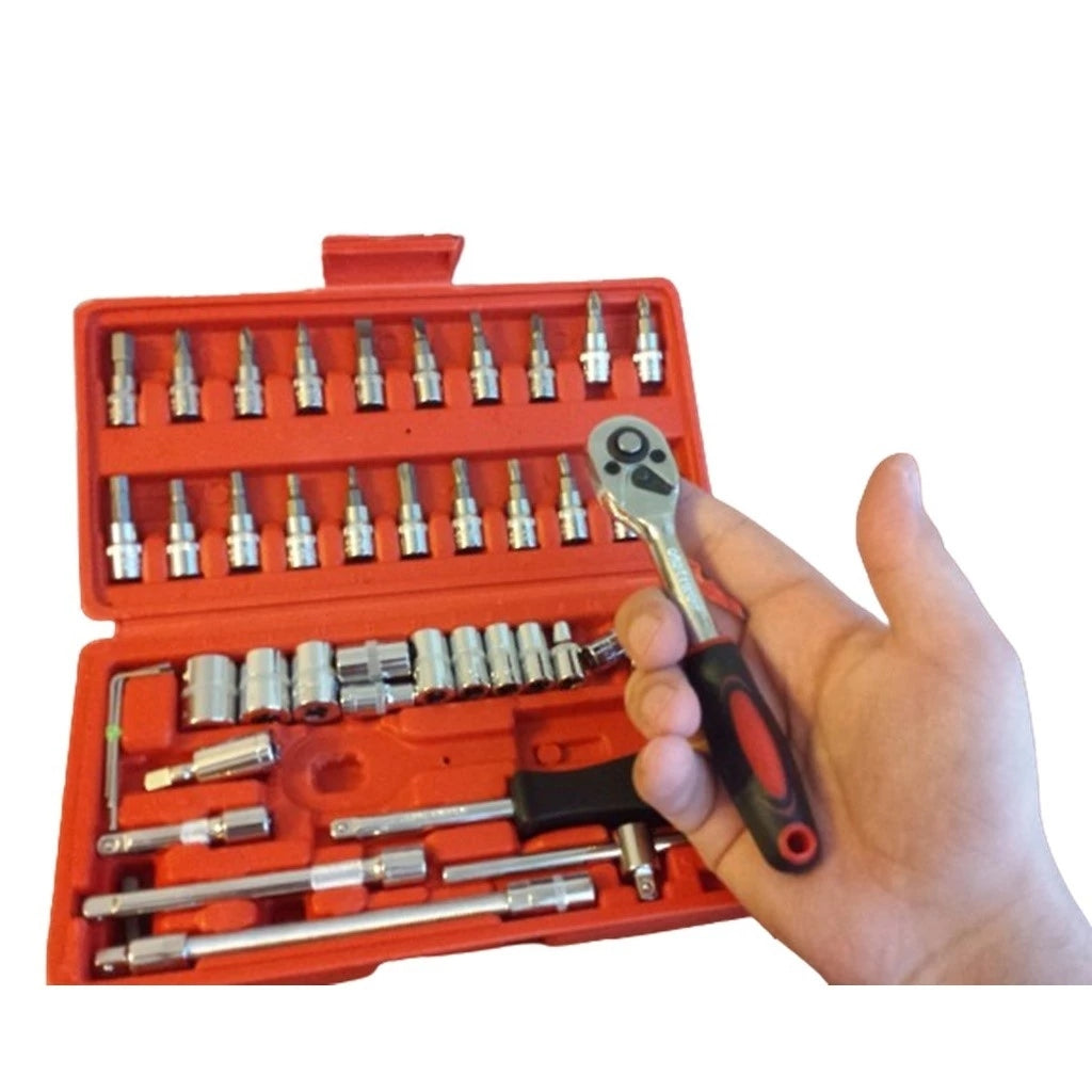 Kit Ferramentas Completo de 46 Peças de Aço com Maleta