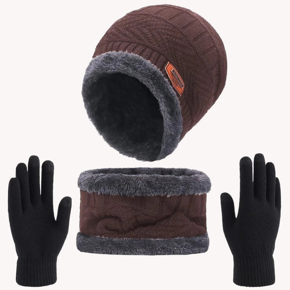 Kit Inverno Unissex Touca de Frio com Gola Forrada e Luva