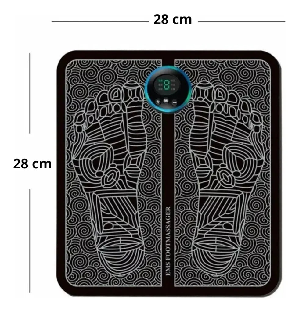 Kit Massageador Elétrico Portátil + Tapete Massageador para Pés e Corpo
