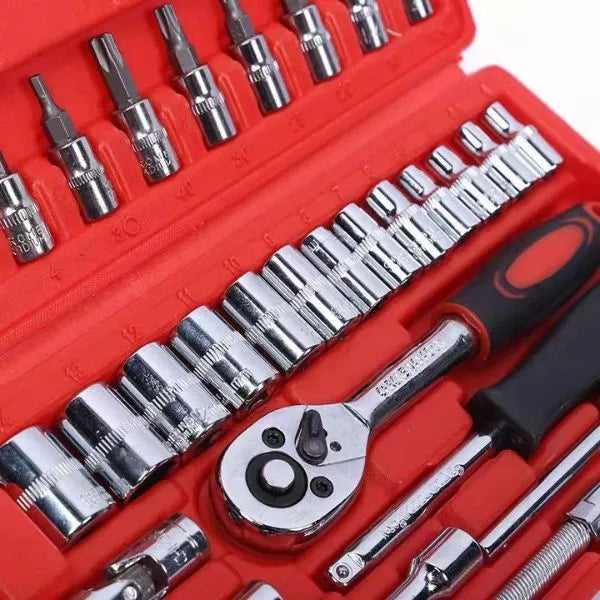 Kit com 46 Peças de Ferramentas Multifuncional com Maleta