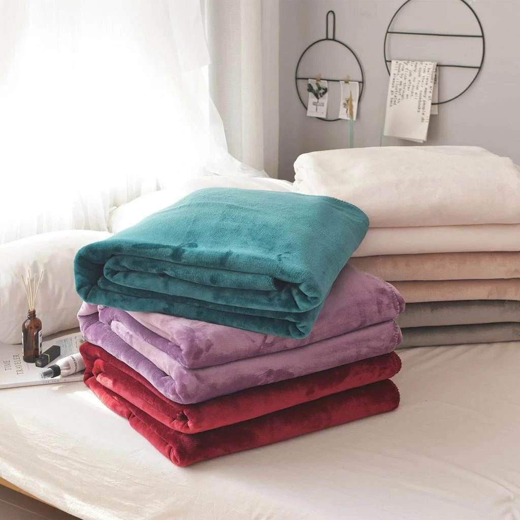 Kit com 4 Mantas Casal Microfibra Aveludada para Inverno