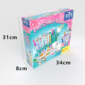 Kit de Artesanato Infantil DIY – Estúdio Criativo para Fazer Canetas de Areia Mágica com 50+ Acessórios Educativos