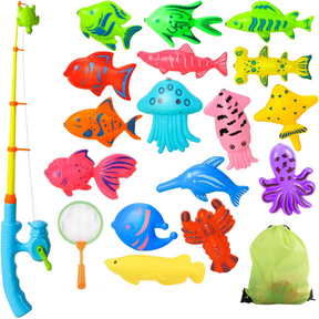 Kit de Brinquedos de Pesca Infantil – Jogo Educativo para Banho e Piscina