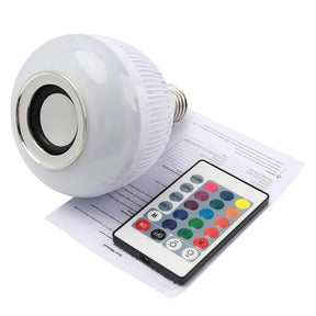 Lâmpada LED Bluetooth com Caixa de Som e Controle Remoto 12W