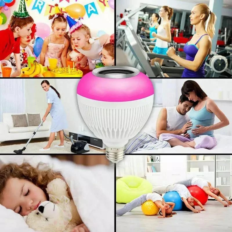 Lâmpada LED Bluetooth com Caixa de Som e Controle Remoto 12W